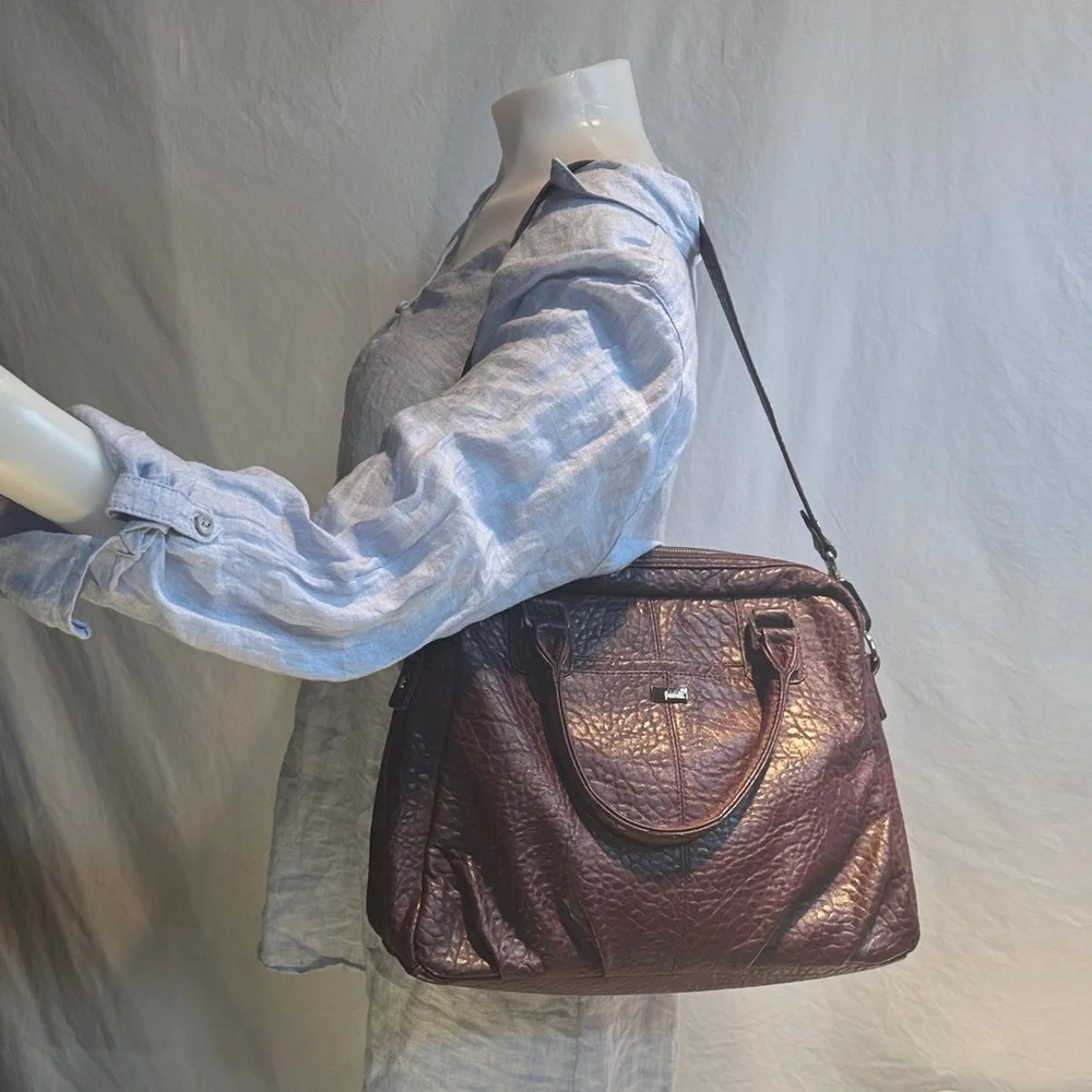 Chic Purple Handbag and Wallet Set